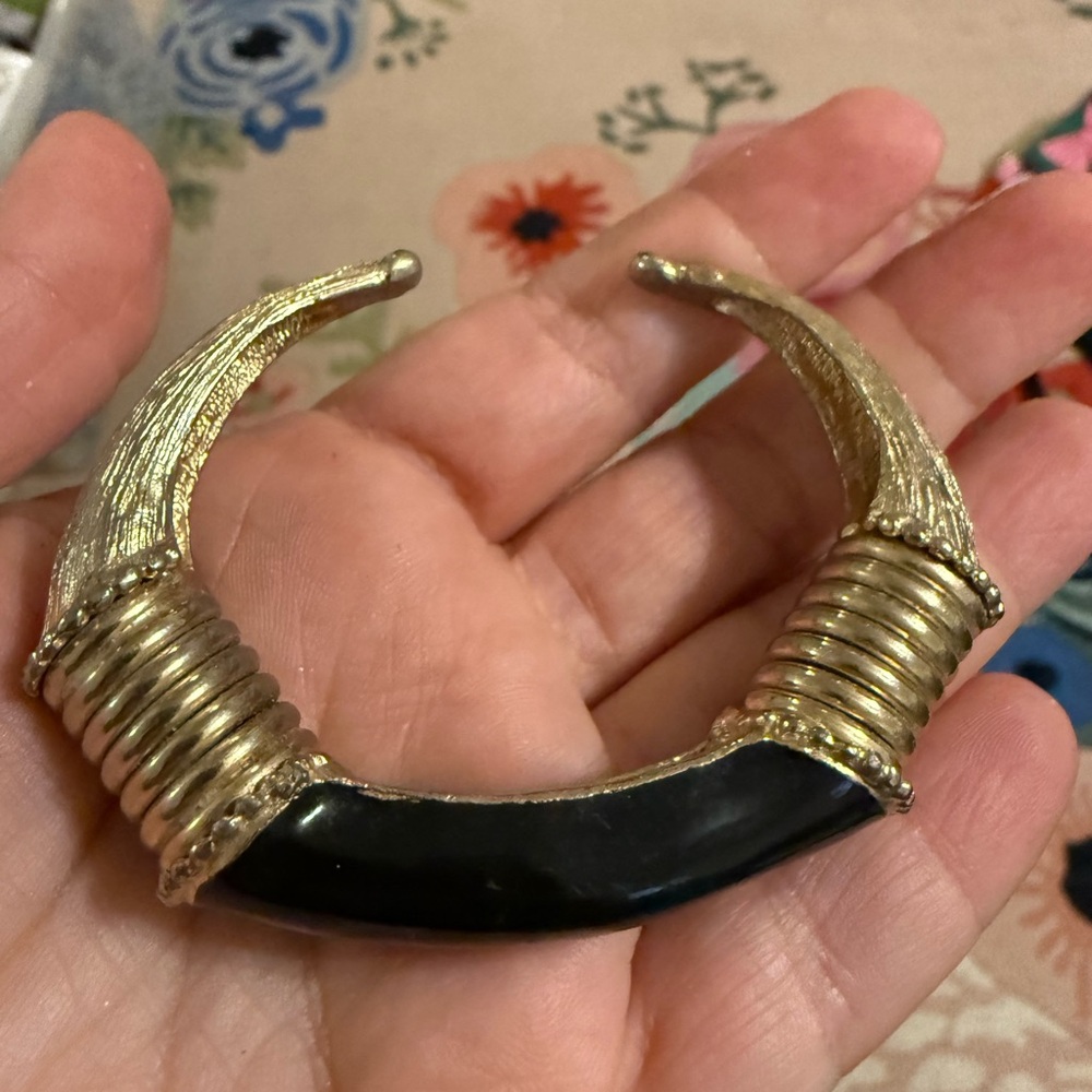 Gold‎ and Black Vintage Crescent Bracelet